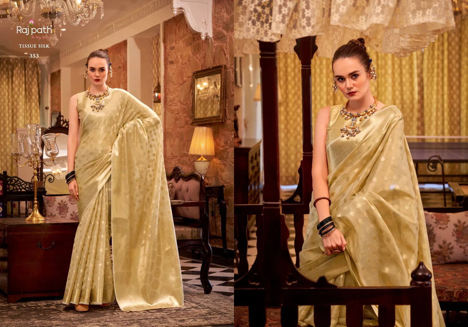 Pluto By Rajpath Tissue Silk Saree Wholesale Market Surat